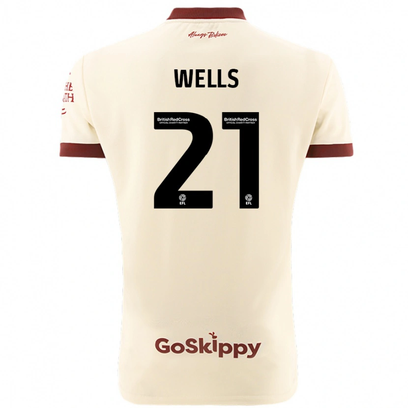 Danxen Enfant Maillot Nahki Wells #21 Blanc Crème Tenues Extérieur 2024/25 T-Shirt