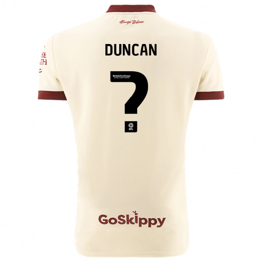 Danxen Enfant Maillot Joe Duncan #0 Blanc Crème Tenues Extérieur 2024/25 T-Shirt