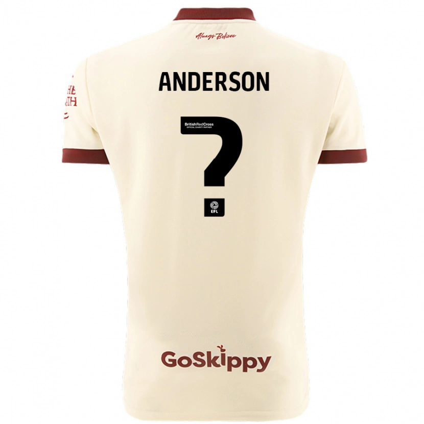 Danxen Enfant Maillot Taine Anderson #0 Blanc Crème Tenues Extérieur 2024/25 T-Shirt