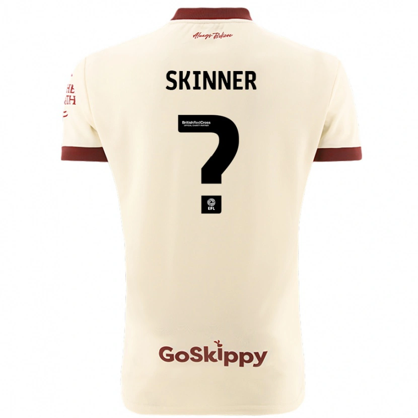 Danxen Enfant Maillot Luke Skinner #0 Blanc Crème Tenues Extérieur 2024/25 T-Shirt