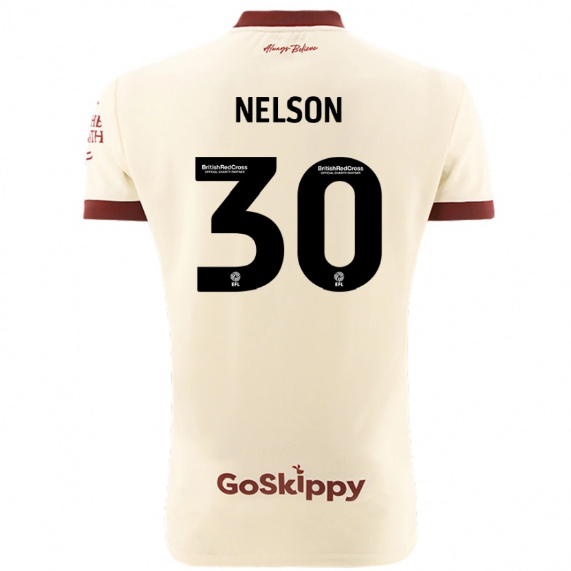 Danxen Enfant Maillot Raekwon Nelson #30 Blanc Crème Tenues Extérieur 2024/25 T-Shirt