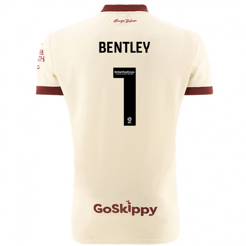 Danxen Enfant Maillot Fran Bentley #1 Blanc Crème Tenues Extérieur 2024/25 T-Shirt