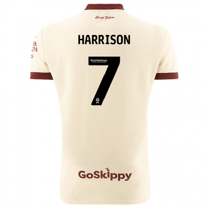 Danxen Enfant Maillot Abi Harrison #7 Blanc Crème Tenues Extérieur 2024/25 T-Shirt