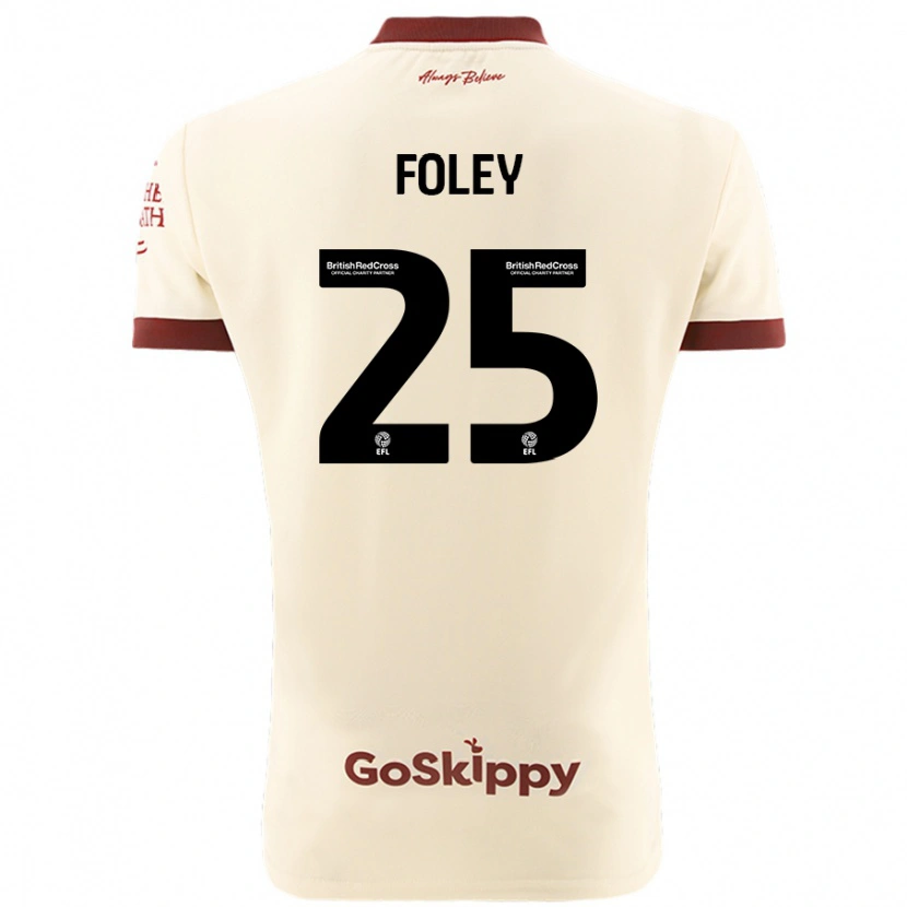 Danxen Enfant Maillot Erin Foley #25 Blanc Crème Tenues Extérieur 2024/25 T-Shirt