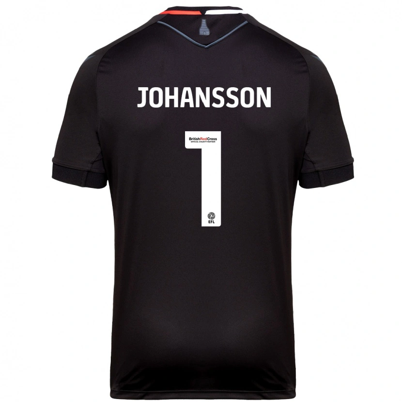 Danxen Enfant Maillot Viktor Johansson #1 Noir Tenues Extérieur 2024/25 T-Shirt