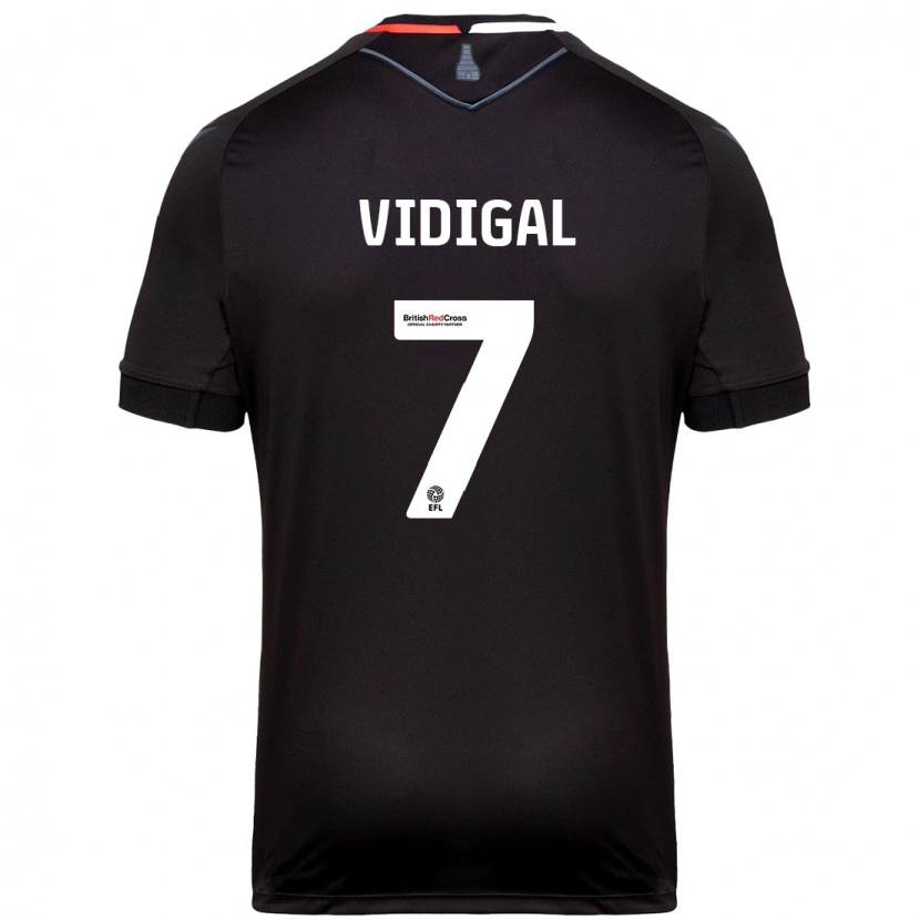 Danxen Enfant Maillot André Vidigal #7 Noir Tenues Extérieur 2024/25 T-Shirt