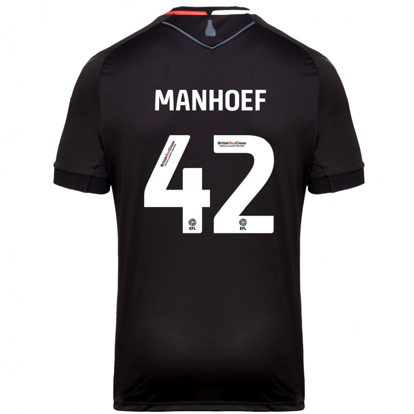 Danxen Enfant Maillot Million Manhoef #42 Noir Tenues Extérieur 2024/25 T-Shirt