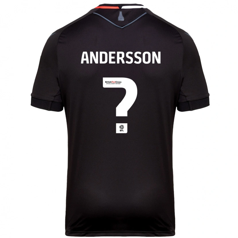 Danxen Enfant Maillot Edwin Andersson #0 Noir Tenues Extérieur 2024/25 T-Shirt