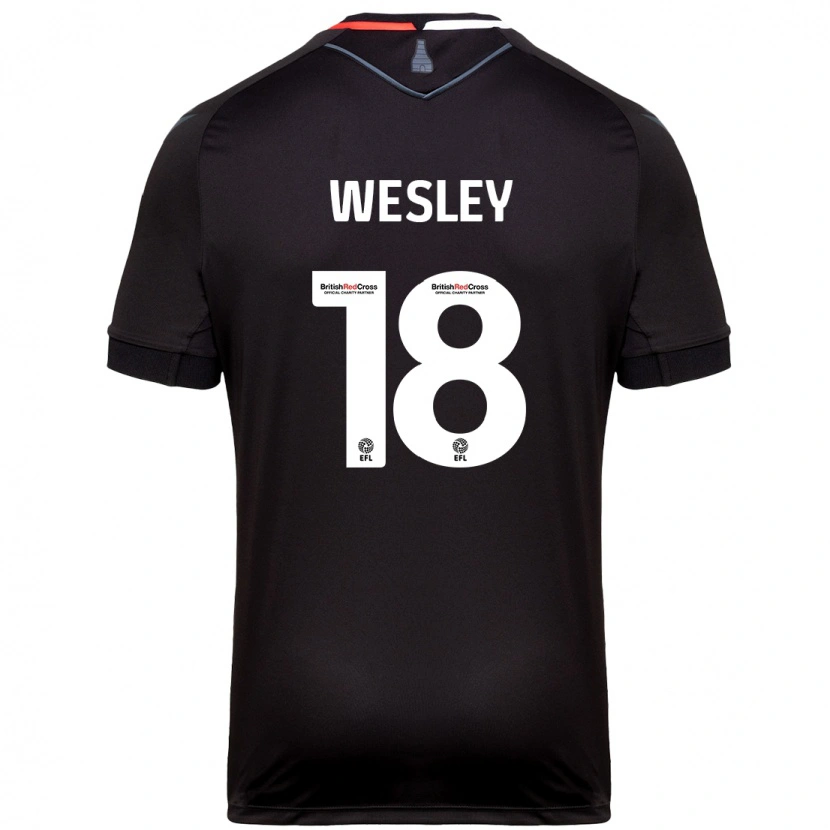 Danxen Enfant Maillot Wesley Moraes #18 Noir Tenues Extérieur 2024/25 T-Shirt