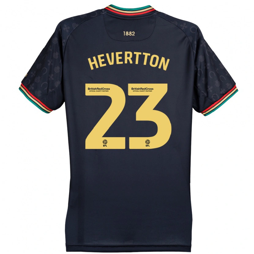 Danxen Enfant Maillot Hevertton #23 Bleu Marine Foncé Tenues Extérieur 2024/25 T-Shirt