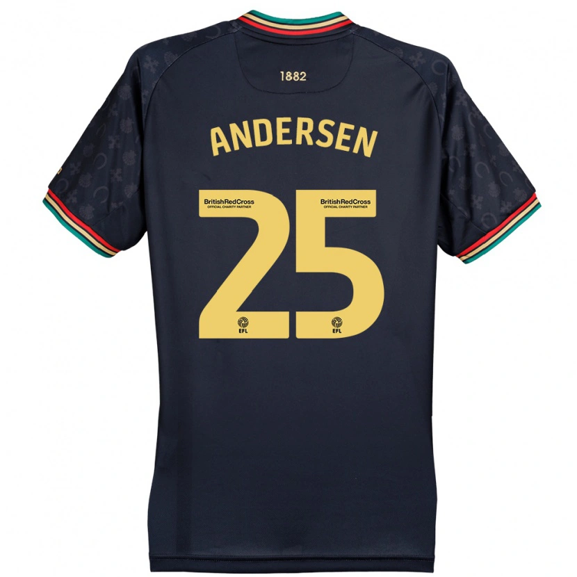 Danxen Enfant Maillot Lucas Andersen #25 Bleu Marine Foncé Tenues Extérieur 2024/25 T-Shirt