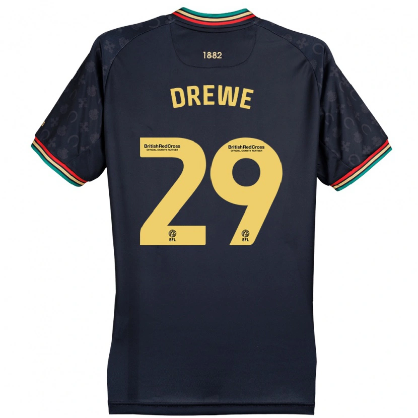 Danxen Enfant Maillot Aaron Drewe #29 Bleu Marine Foncé Tenues Extérieur 2024/25 T-Shirt