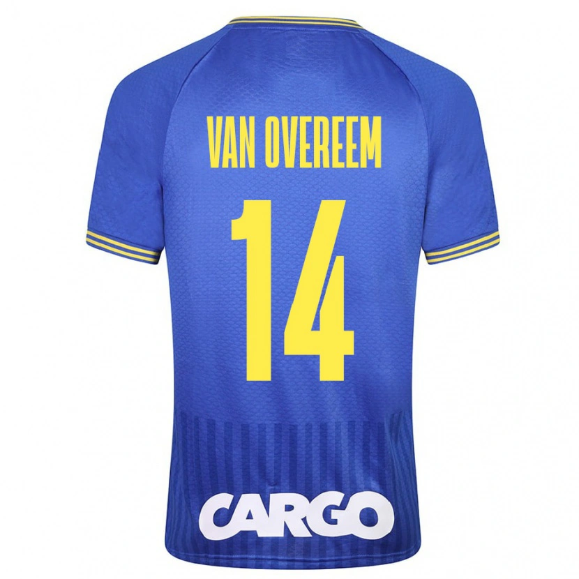 Danxen Enfant Maillot Joris Van Overeem #14 Blanc Tenues Extérieur 2024/25 T-Shirt