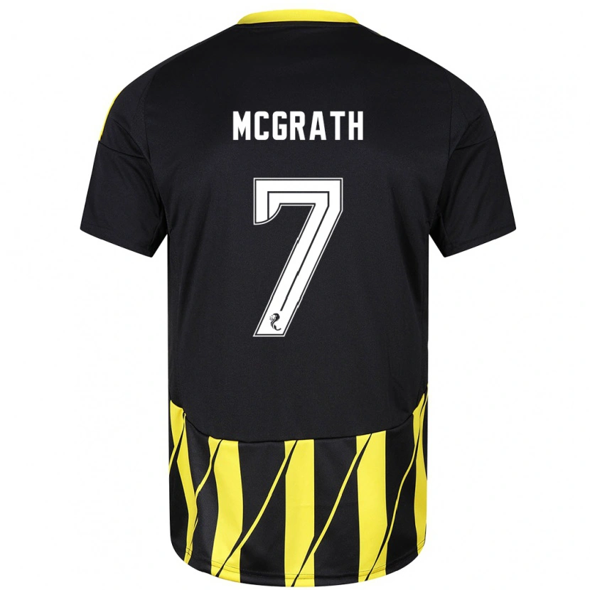 Danxen Enfant Maillot Jamie Mcgrath #7 Noir Jaune Tenues Extérieur 2024/25 T-Shirt