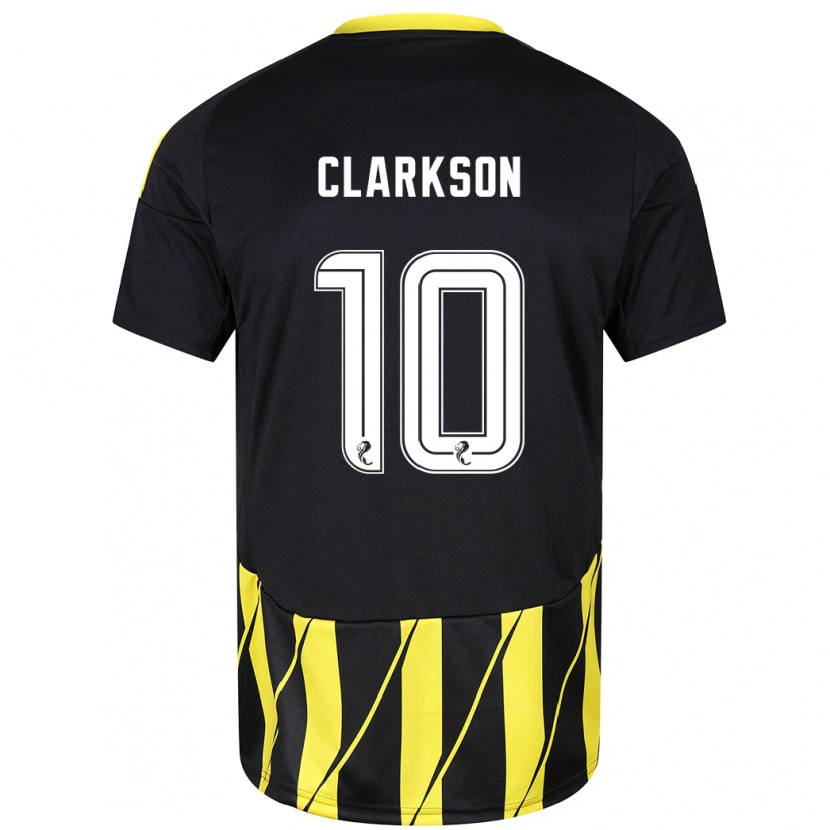 Danxen Enfant Maillot Leighton Clarkson #10 Noir Jaune Tenues Extérieur 2024/25 T-Shirt