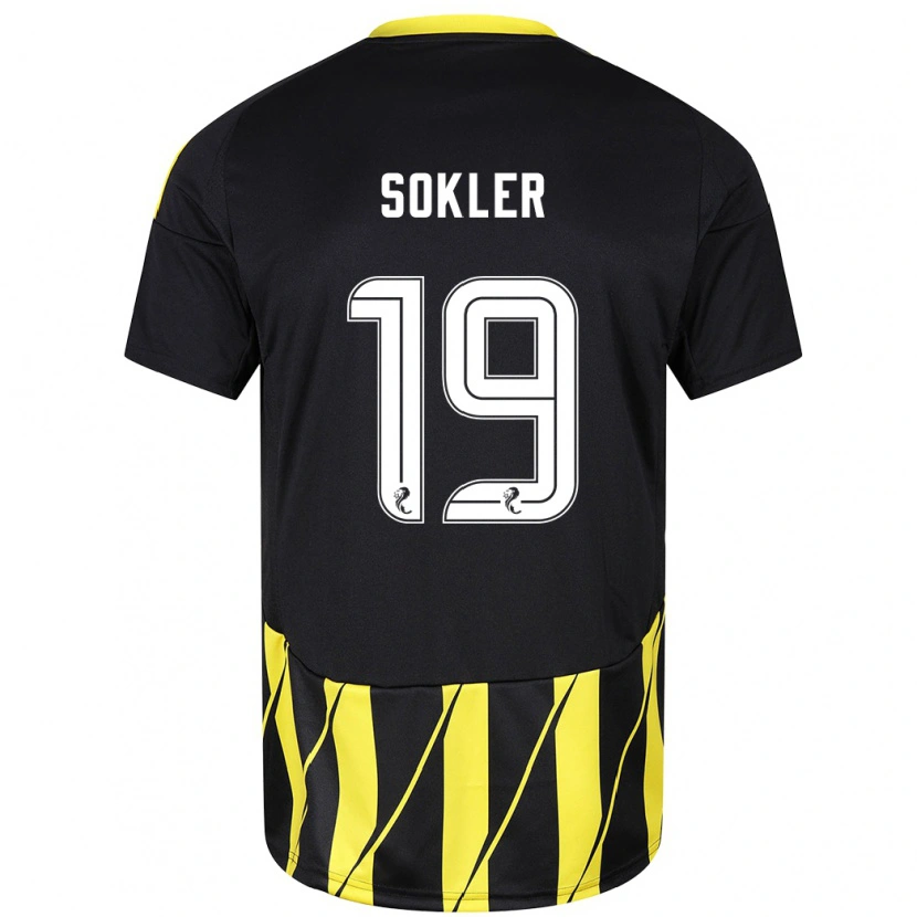 Danxen Enfant Maillot Ester Sokler #19 Noir Jaune Tenues Extérieur 2024/25 T-Shirt