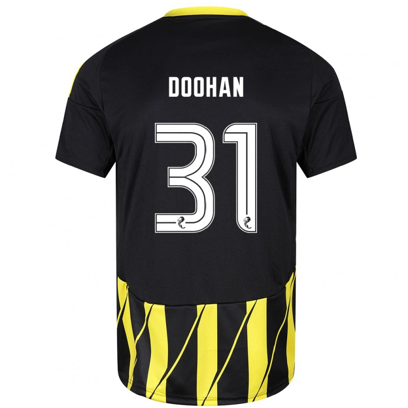 Danxen Enfant Maillot Ross Doohan #31 Noir Jaune Tenues Extérieur 2024/25 T-Shirt