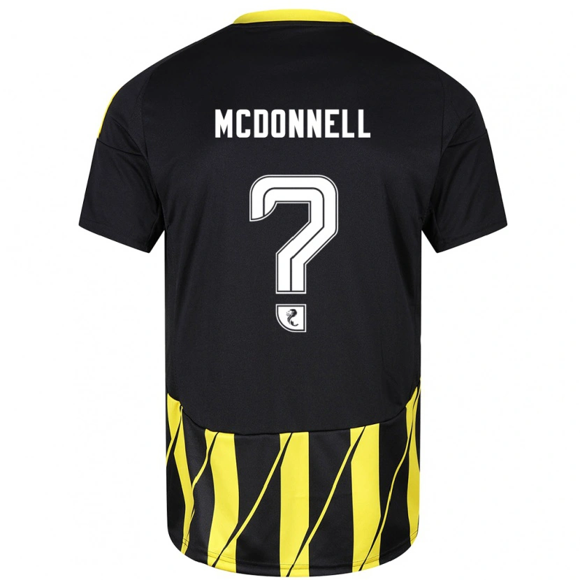 Danxen Enfant Maillot Noah Mcdonnell #0 Noir Jaune Tenues Extérieur 2024/25 T-Shirt