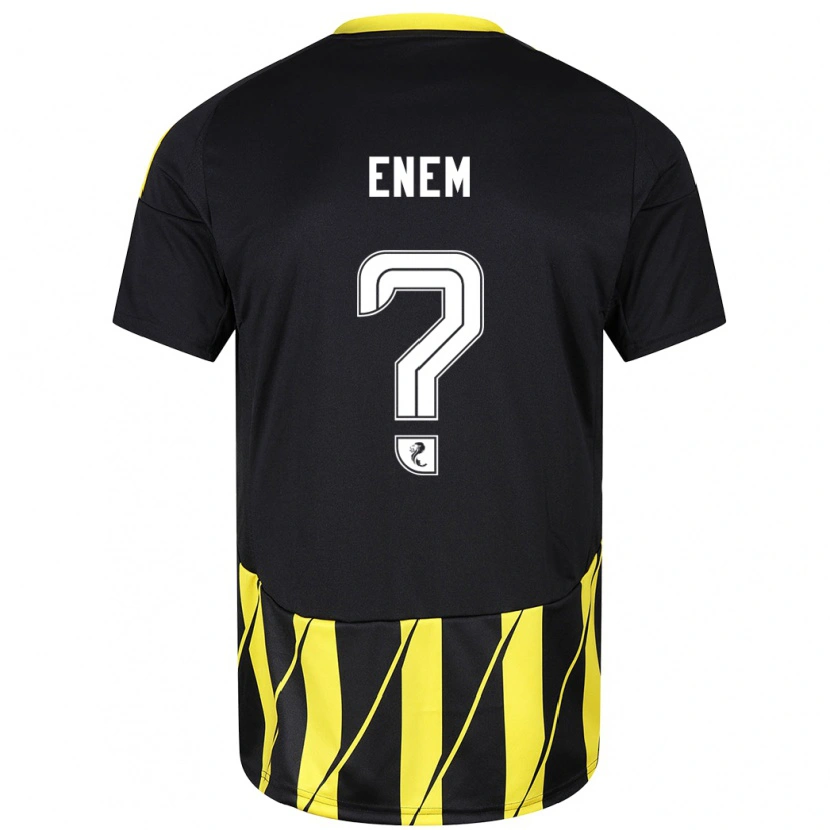 Danxen Enfant Maillot Victor Enem #0 Noir Jaune Tenues Extérieur 2024/25 T-Shirt