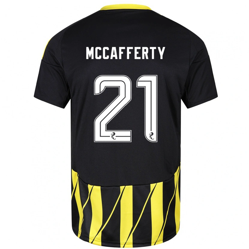 Danxen Enfant Maillot Eirinn Mccafferty #21 Noir Jaune Tenues Extérieur 2024/25 T-Shirt