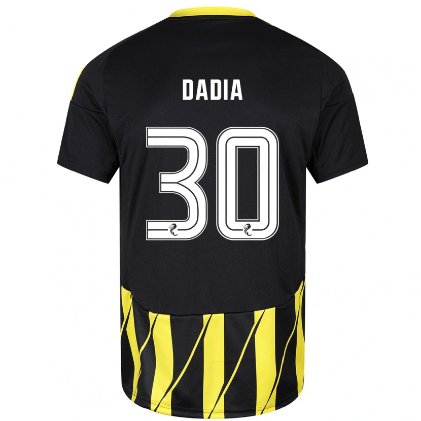 Danxen Enfant Maillot Or Dadia #30 Noir Jaune Tenues Extérieur 2024/25 T-Shirt