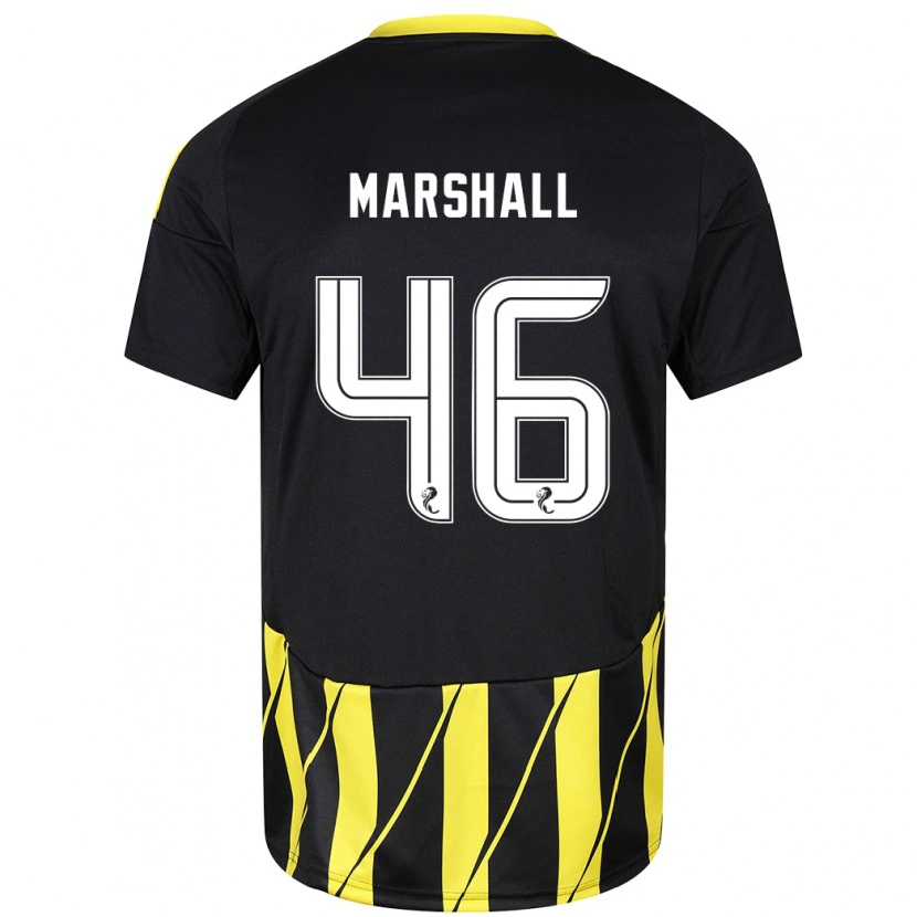 Danxen Enfant Maillot Findlay Marshall #46 Noir Jaune Tenues Extérieur 2024/25 T-Shirt