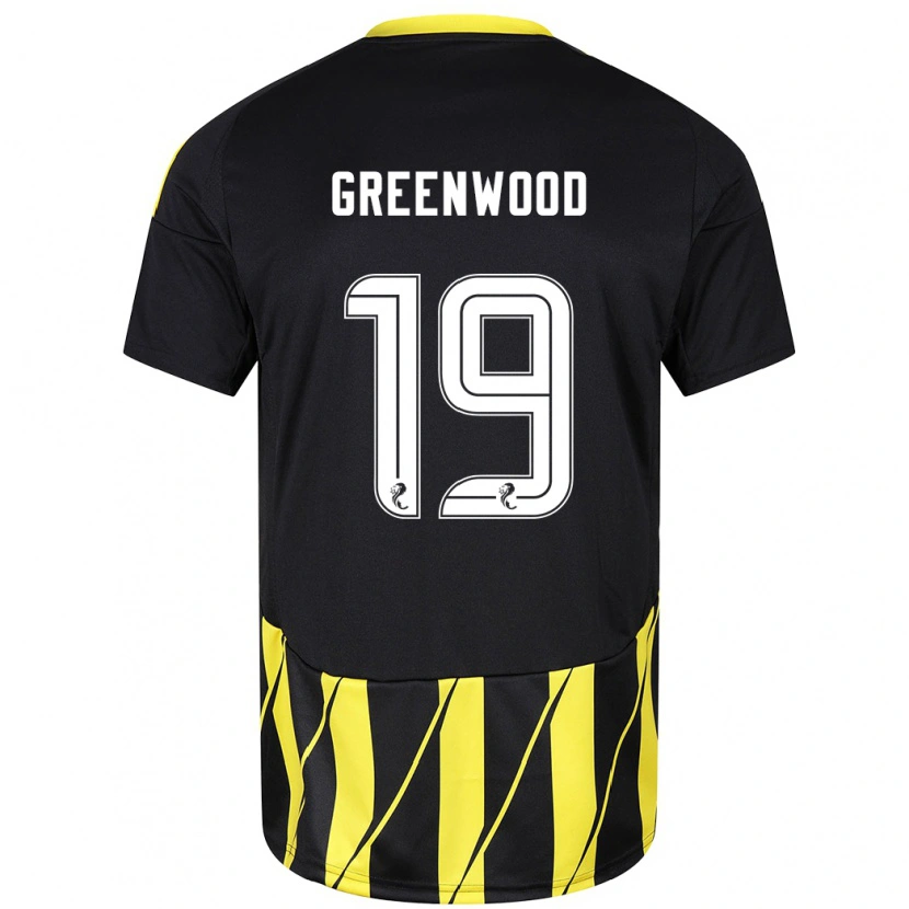 Danxen Enfant Maillot Brodie Greenwood #19 Noir Jaune Tenues Extérieur 2024/25 T-Shirt