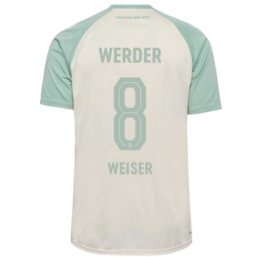 Danxen Enfant Maillot Mitchell Weiser #8 Blanc Cassé Vert Clair Tenues Extérieur 2024/25 T-Shirt