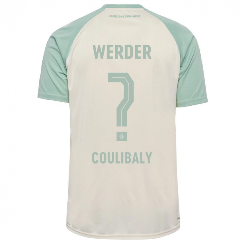 Danxen Enfant Maillot Karim Coulibaly #0 Blanc Cassé Vert Clair Tenues Extérieur 2024/25 T-Shirt