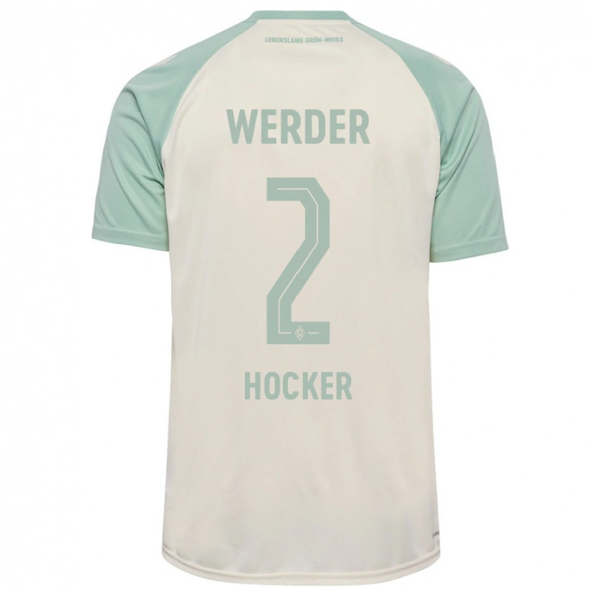 Danxen Enfant Maillot Luca Höcker #2 Blanc Cassé Vert Clair Tenues Extérieur 2024/25 T-Shirt