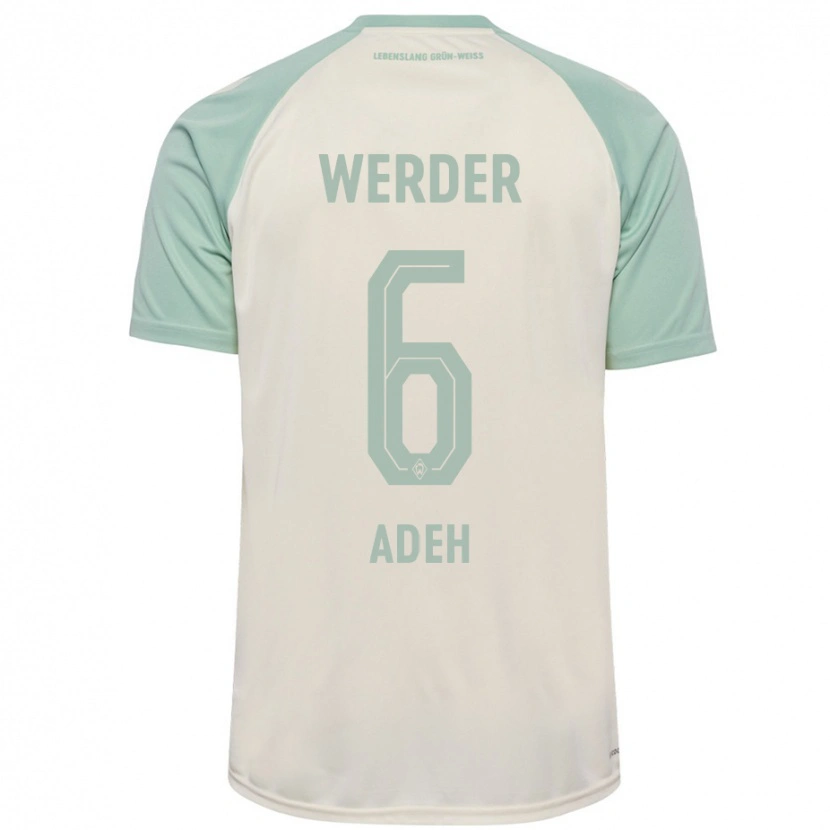 Danxen Enfant Maillot Wesley Adeh #6 Blanc Cassé Vert Clair Tenues Extérieur 2024/25 T-Shirt