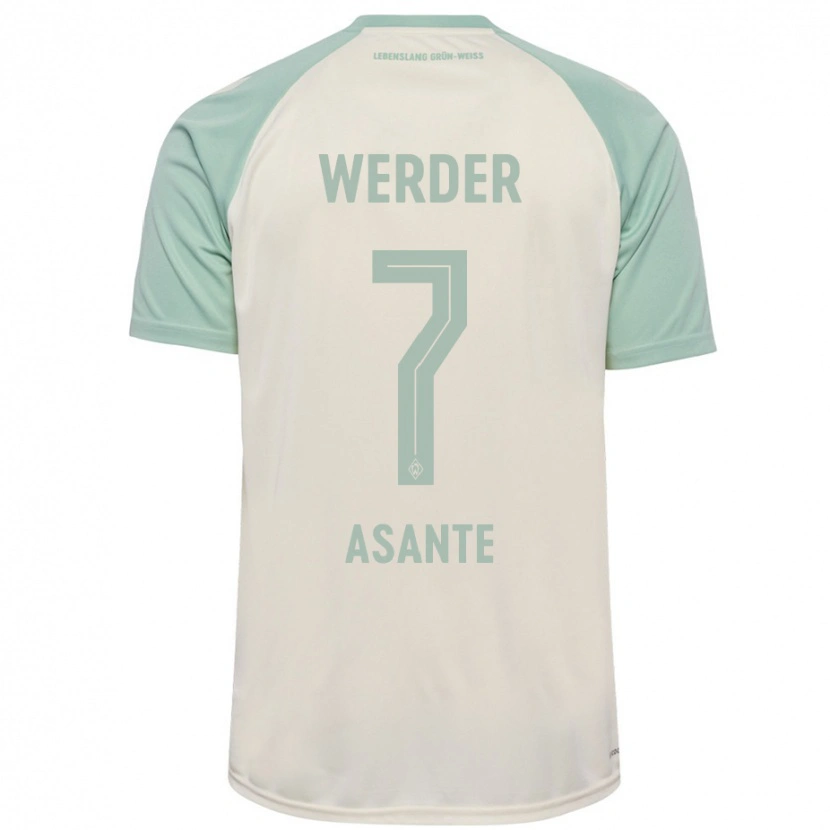 Danxen Enfant Maillot Davis Asante #7 Blanc Cassé Vert Clair Tenues Extérieur 2024/25 T-Shirt