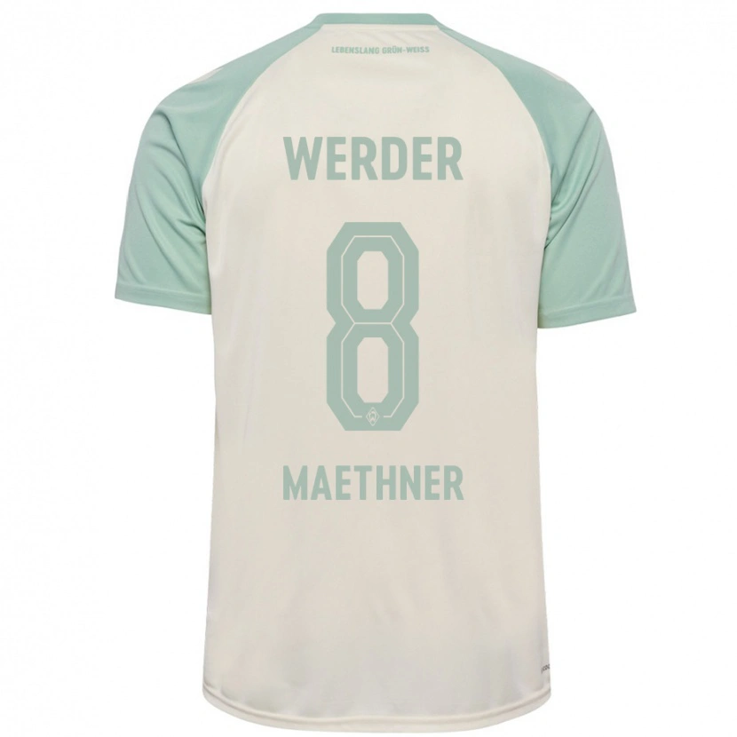 Danxen Enfant Maillot Finn Maethner #8 Blanc Cassé Vert Clair Tenues Extérieur 2024/25 T-Shirt