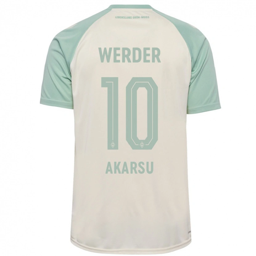 Danxen Enfant Maillot Mikail Bura Akarsu #10 Blanc Cassé Vert Clair Tenues Extérieur 2024/25 T-Shirt