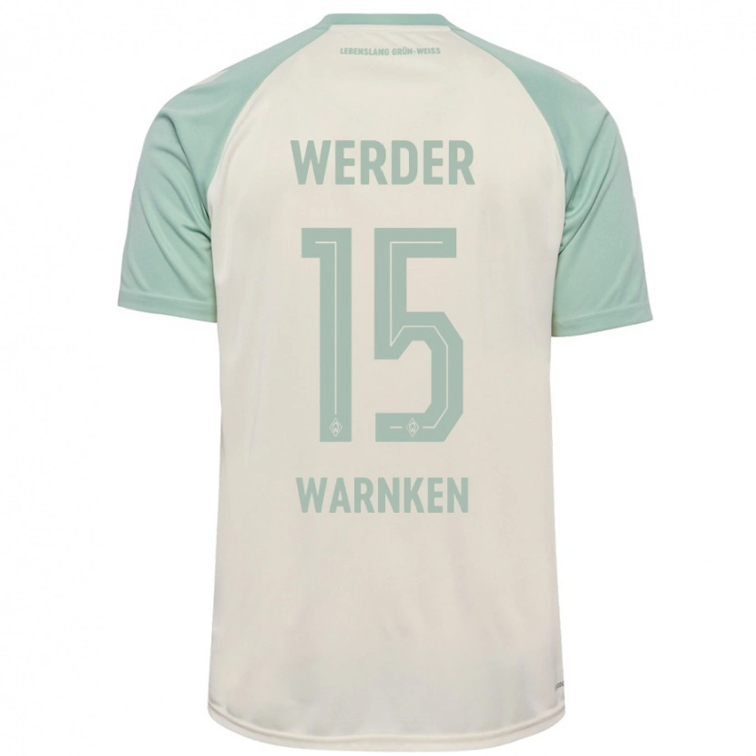 Danxen Enfant Maillot Jannes Warnken #15 Blanc Cassé Vert Clair Tenues Extérieur 2024/25 T-Shirt