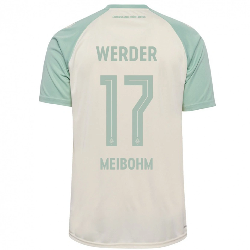 Danxen Enfant Maillot Joel Meibohm #17 Blanc Cassé Vert Clair Tenues Extérieur 2024/25 T-Shirt