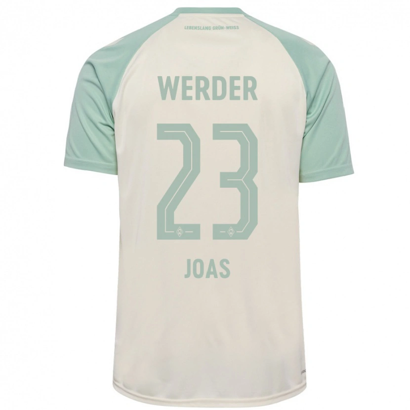 Danxen Enfant Maillot Julius Joas #23 Blanc Cassé Vert Clair Tenues Extérieur 2024/25 T-Shirt