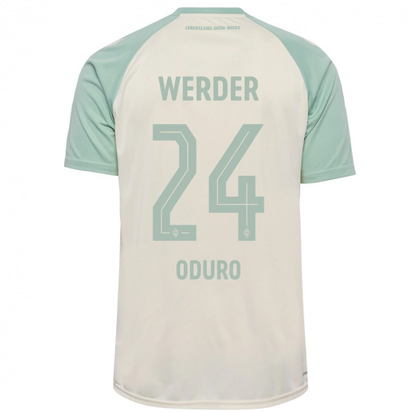 Danxen Enfant Maillot Ricardo Oduro #24 Blanc Cassé Vert Clair Tenues Extérieur 2024/25 T-Shirt