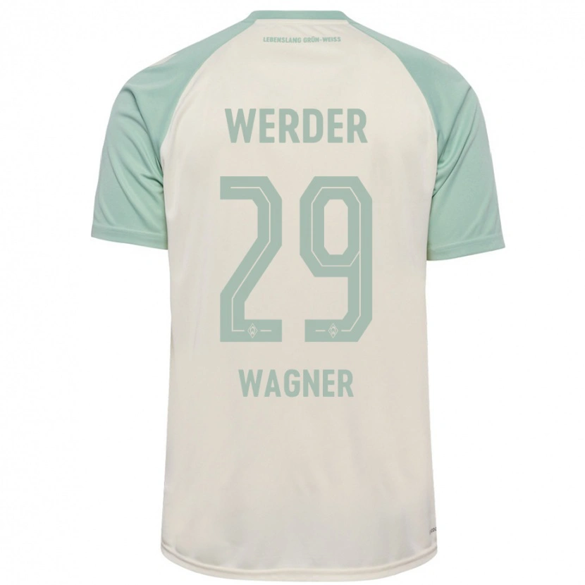 Danxen Enfant Maillot Paul Wagner #29 Blanc Cassé Vert Clair Tenues Extérieur 2024/25 T-Shirt