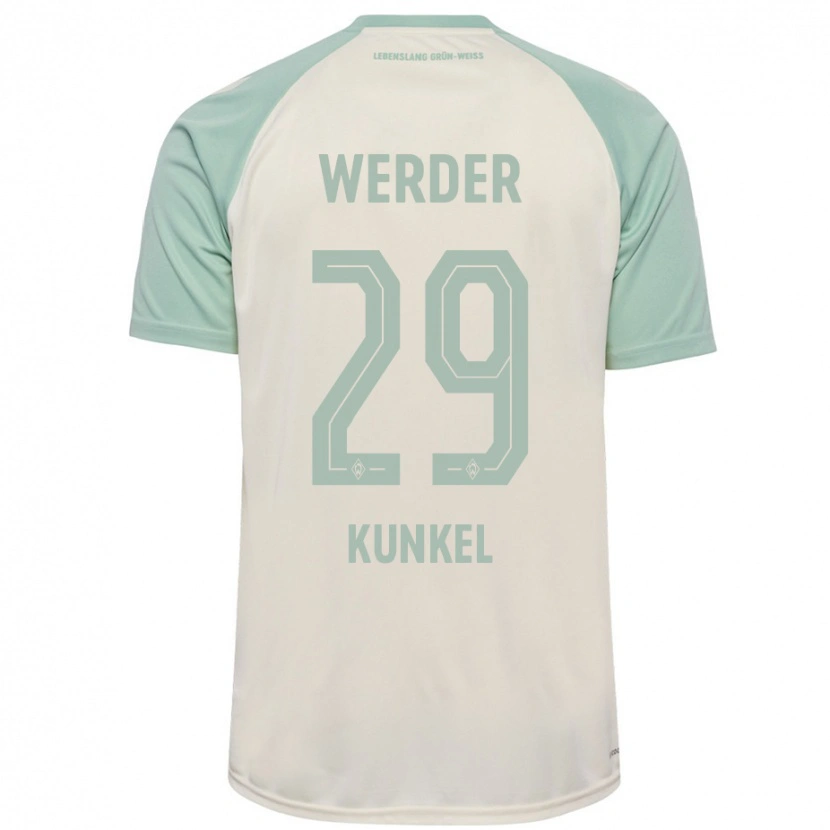 Danxen Enfant Maillot Melina Kunkel #29 Blanc Cassé Vert Clair Tenues Extérieur 2024/25 T-Shirt