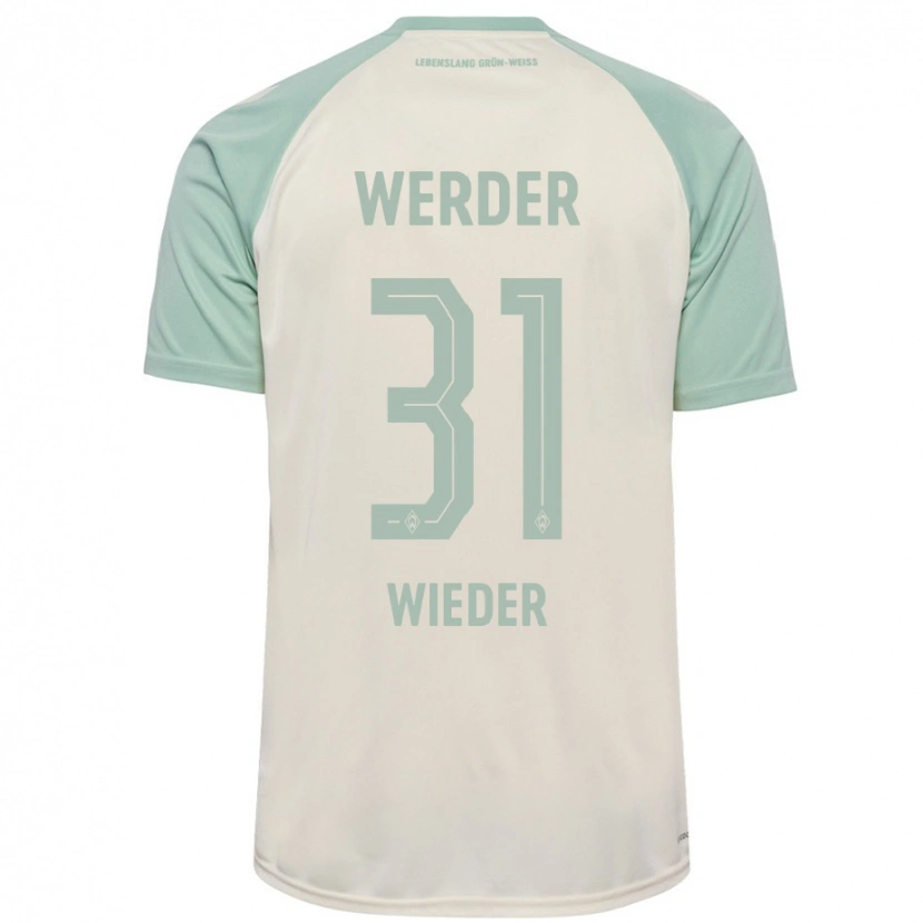 Danxen Enfant Maillot Verena Wieder #31 Blanc Cassé Vert Clair Tenues Extérieur 2024/25 T-Shirt