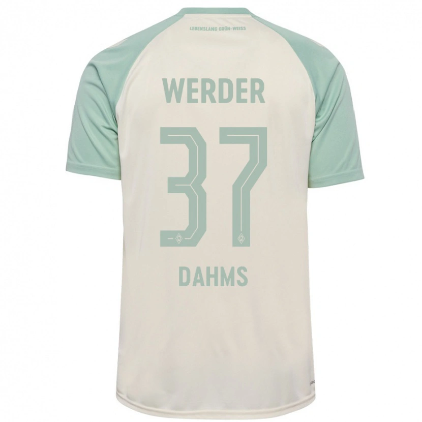 Danxen Enfant Maillot Lena Dahms #37 Blanc Cassé Vert Clair Tenues Extérieur 2024/25 T-Shirt