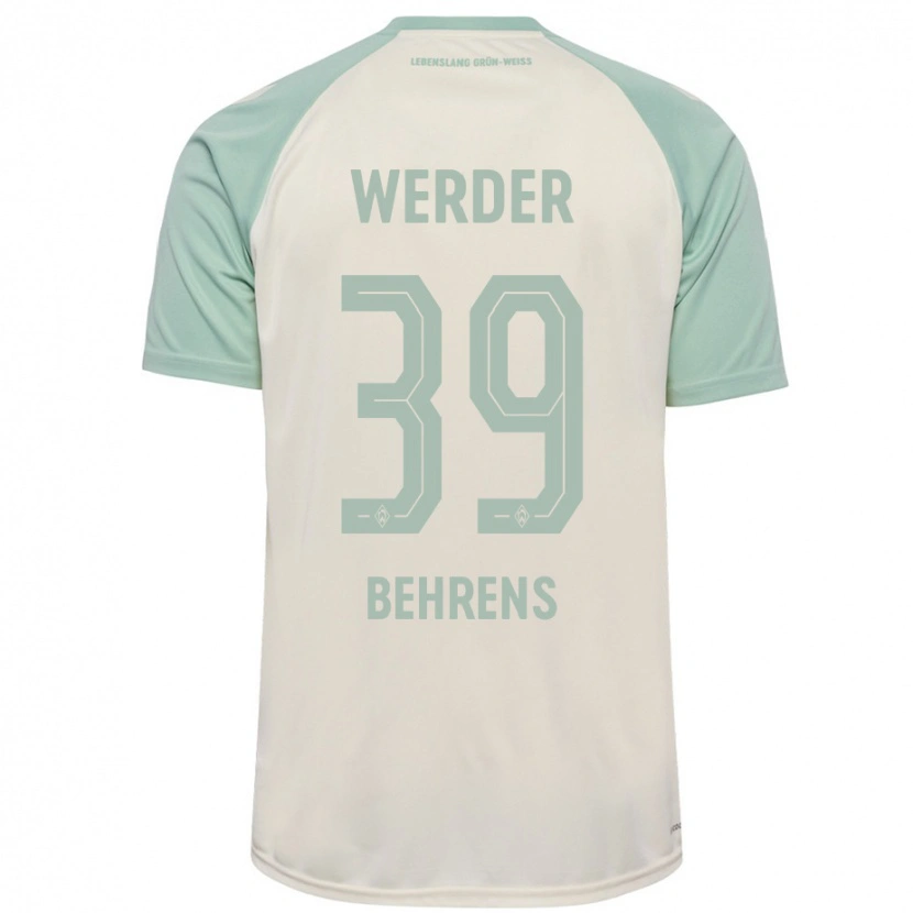 Danxen Enfant Maillot Jette Behrens #39 Blanc Cassé Vert Clair Tenues Extérieur 2024/25 T-Shirt