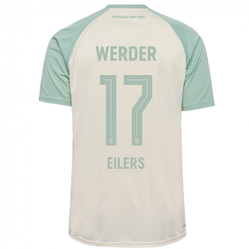 Danxen Enfant Maillot Jonas Eilers #17 Blanc Cassé Vert Clair Tenues Extérieur 2024/25 T-Shirt