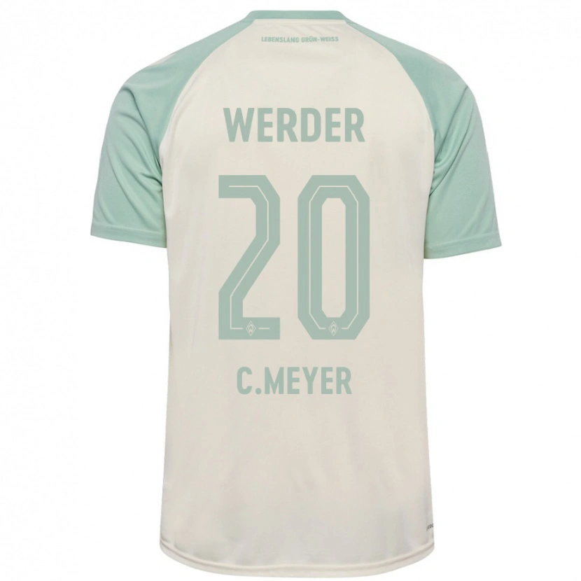 Danxen Enfant Maillot Christin Meyer #20 Blanc Cassé Vert Clair Tenues Extérieur 2024/25 T-Shirt