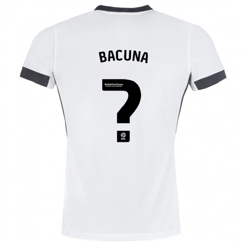 Danxen Enfant Maillot Juninho Bacuna #0 Blanc Noir Tenues Extérieur 2024/25 T-Shirt