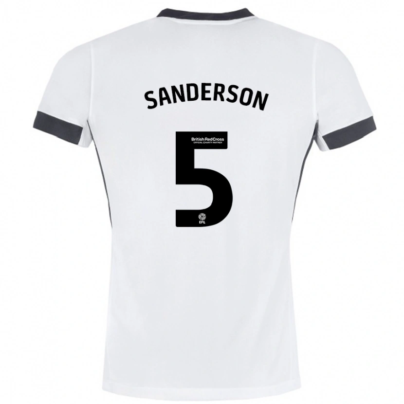 Danxen Enfant Maillot Dion Sanderson #5 Blanc Noir Tenues Extérieur 2024/25 T-Shirt