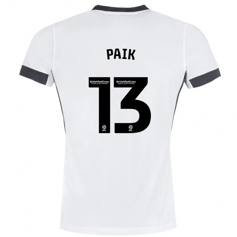 Danxen Enfant Maillot Seung-Ho Paik #13 Blanc Noir Tenues Extérieur 2024/25 T-Shirt