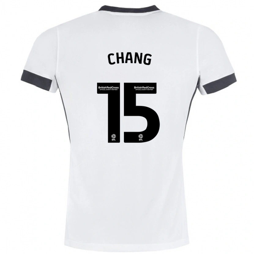 Danxen Enfant Maillot Alfie Chang #15 Blanc Noir Tenues Extérieur 2024/25 T-Shirt