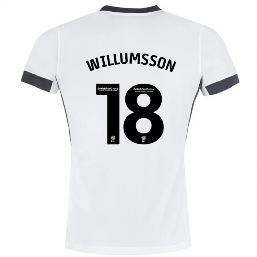 Danxen Enfant Maillot Willum Thór Willumsson #18 Blanc Noir Tenues Extérieur 2024/25 T-Shirt